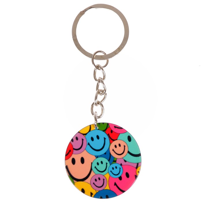 Брелок пластик "Смайлики" 3,2х3,2 см