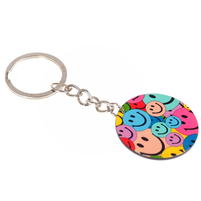 Брелок пластик "Смайлики" 3,2х3,2 см