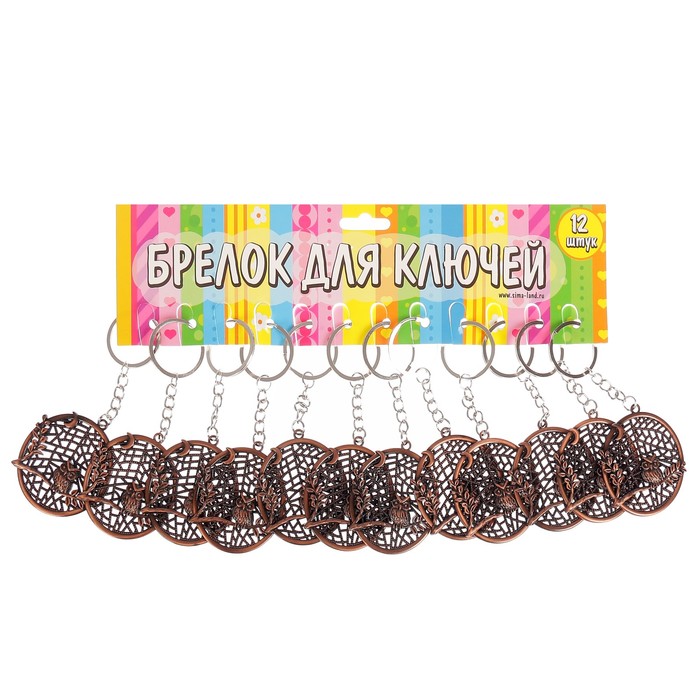 Брелок металл "Ночная сова на ветке" 6х5 см