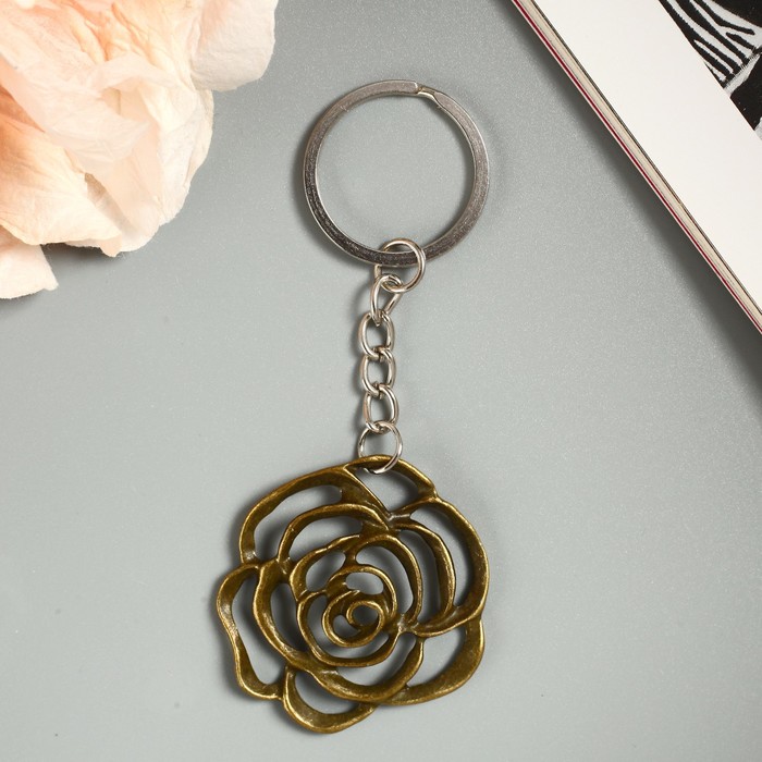 Брелок металл "Бутон розы" 4,5х4,2 см