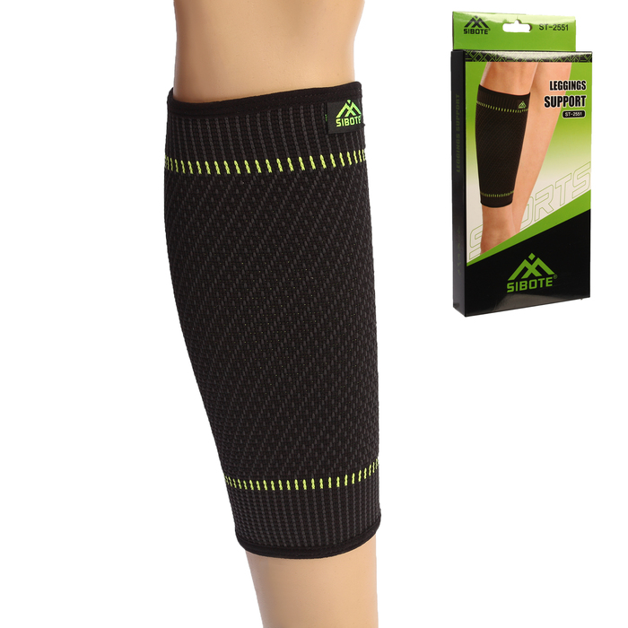 Суппорт голени, размер универсальный (1 шт), цвет черно-салатовый