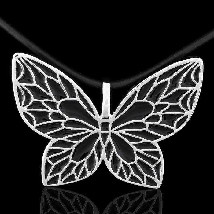 Кулон "Июлия", цвет чёрный в серебре