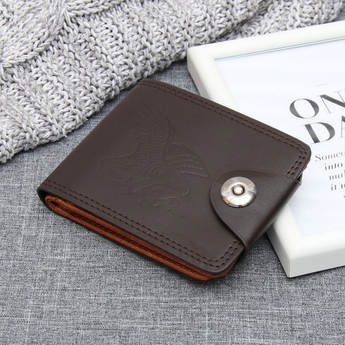 Портмоне мужское, 2 отдела, для карт, на магните, цвет кофе
