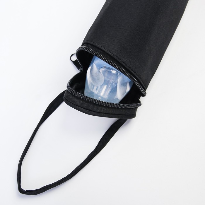 Сумка для мамы и малыша, с ковриком для пеленания и чехлом для бутылочки, цвет чёрный, рисунок листики