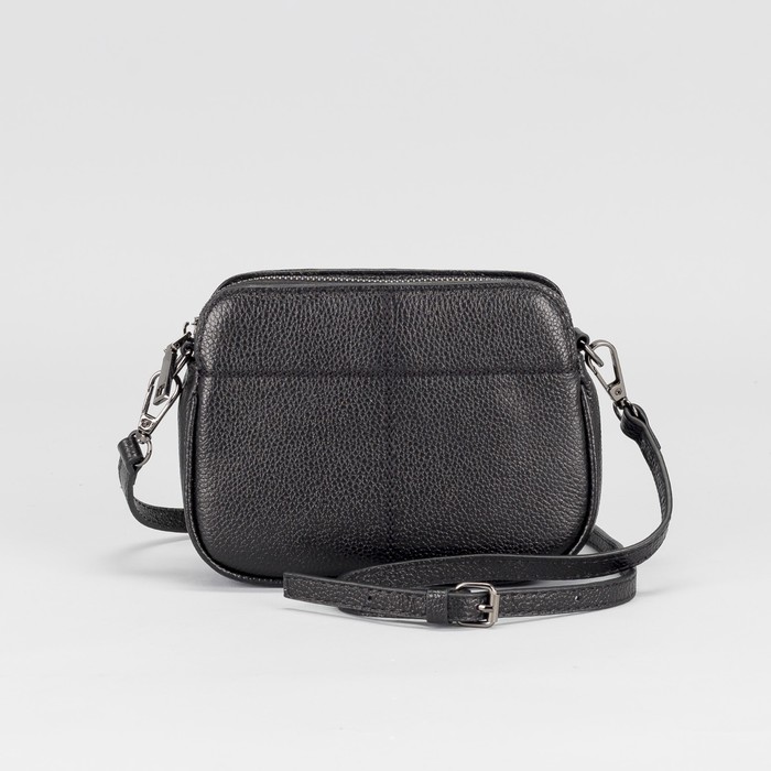 Сумка женская, 3 отдела на молнии, наружный карман, регулируемый ремень, цвет чёрный