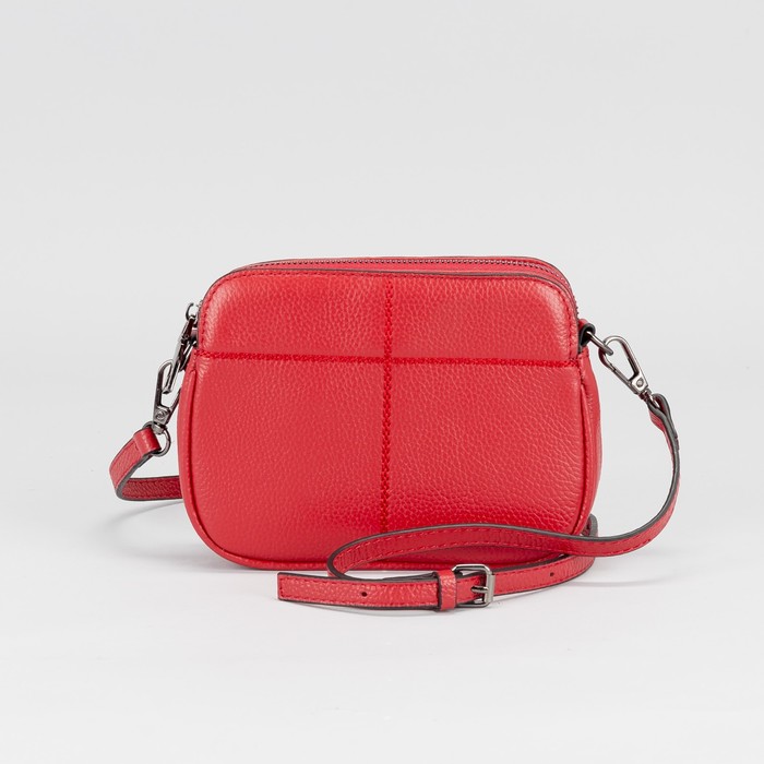 Сумка женская, 3 отдела на молнии, наружный карман, регулируемый ремень, цвет красный