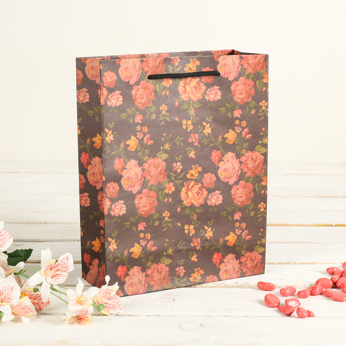 Пакет крафт "Славянская роспись", 19 х 8 х 24 см