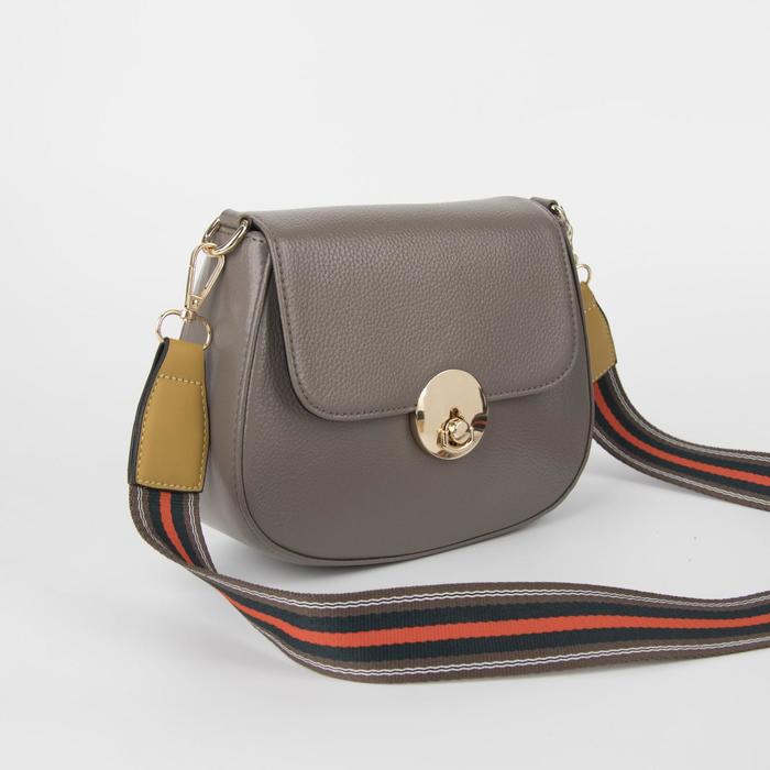 Сумка женская, отдел на молнии, регулируемый ремень, цвет серый