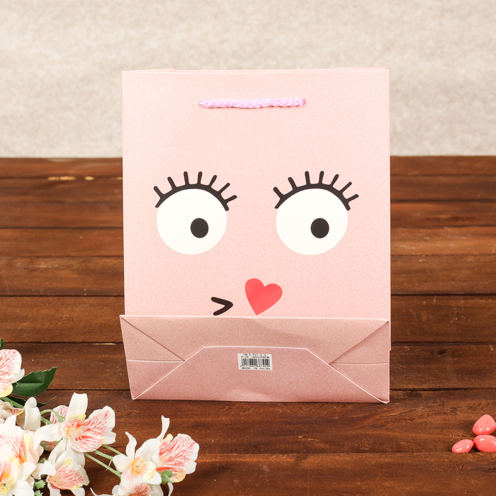 Пакет подарочный "Смайлики", люкс, МИКС, 18 х 8 х 23 см