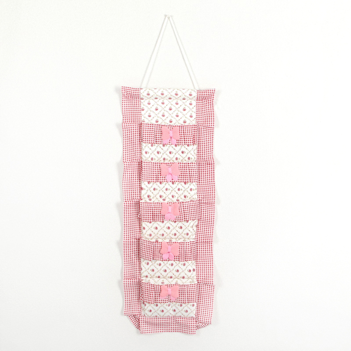 Органайзер с карманами подвесной, 5 отделений 68х21 см "Клетка", цвет МИКС