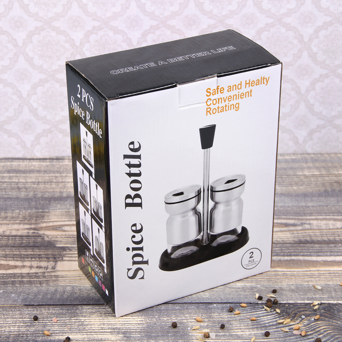 Набор для специй 130 мл "Модерн", 2 шт, цвет розовый