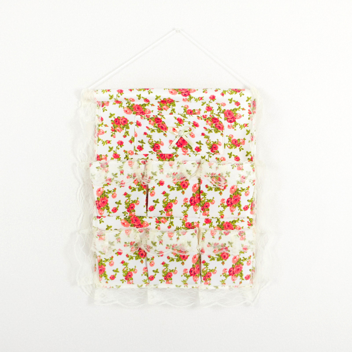 Органайзер с карманами подвесной, 7 отделений 41х33 см "Ажур", цвет МИКС