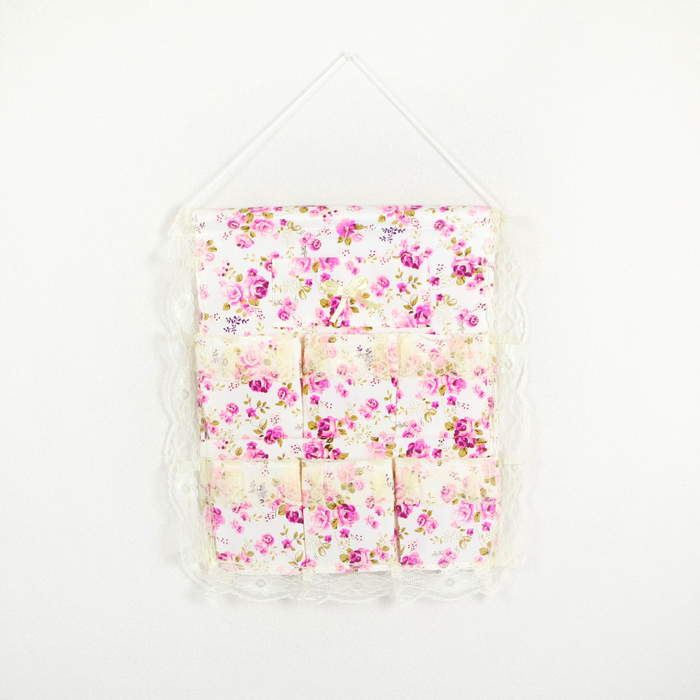 Органайзер с карманами подвесной, 7 отделений 41х33 см "Ажур", цвет МИКС