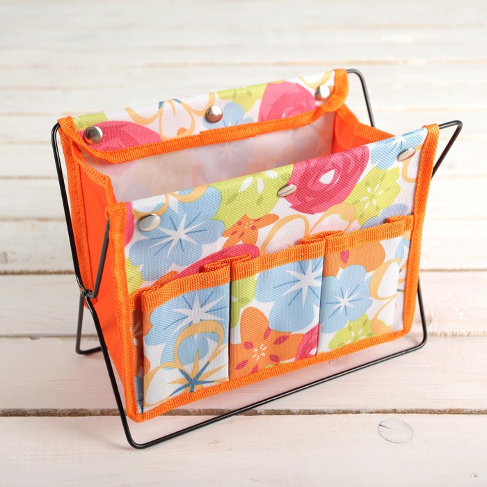 Органайзер с карманами для мелочей, 3 отделения 24х12x19см, цвет МИКС