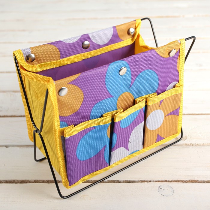 Органайзер с карманами для мелочей, 3 отделения 24х12x19см, цвет МИКС