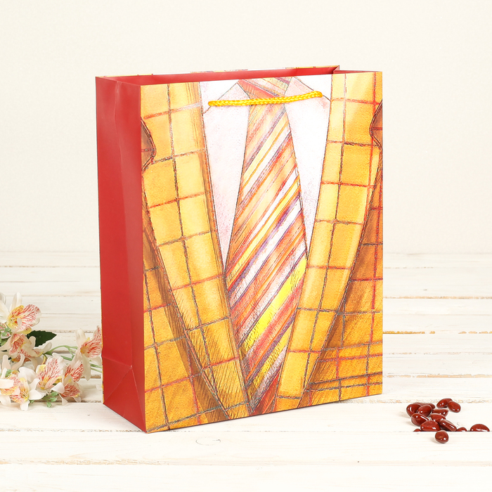 Пакет подарочный "Мужской", люкс, МИКС, 26 х 10 х 32 см