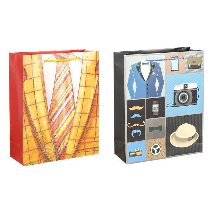 Пакет подарочный "Мужской", люкс, МИКС, 26 х 10 х 32 см