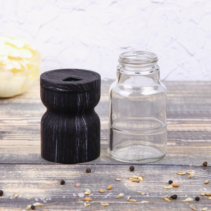 Набор для специй 130 мл "Модерн", 2 шт, цвет черный
