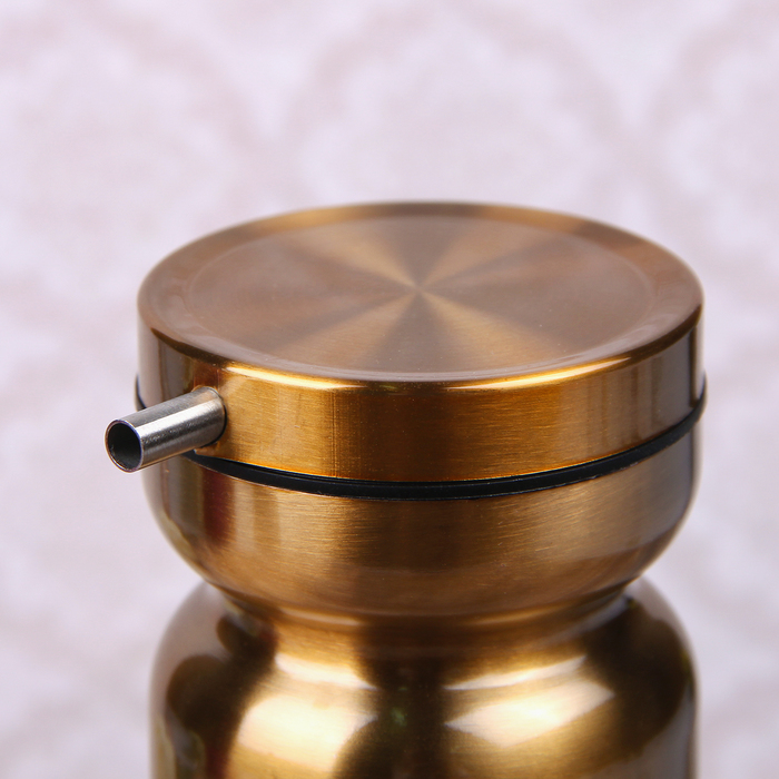 Набор бутылей для соуса и масла 370 мл "Модерн", 2 шт, на подставке, цвет золотой