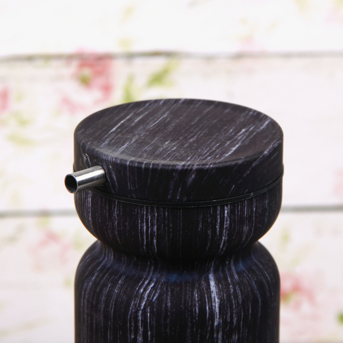 Набор бутылей для соуса и масла 370 мл "Модерн", 2 шт, на подставке, цвет черный