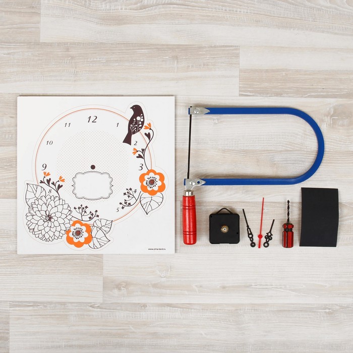 Набор для выпиливания лобзиком, настенные часы "Цветы"