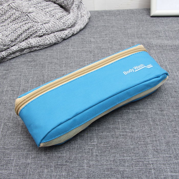 Набор косметичек 3 в 1 "Путешествие", отдел с карманами на молниях, ручка, цвет голубой