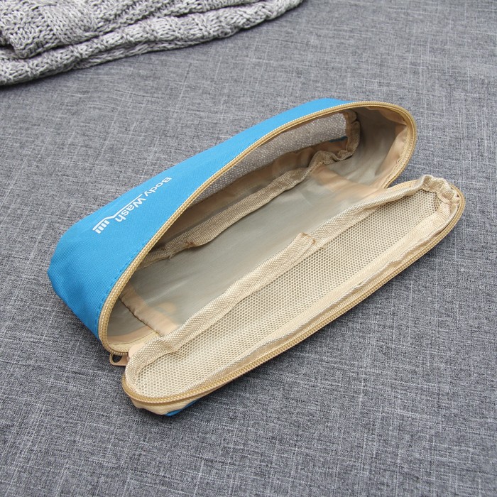 Набор косметичек 3 в 1 "Путешествие", отдел с карманами на молниях, ручка, цвет голубой