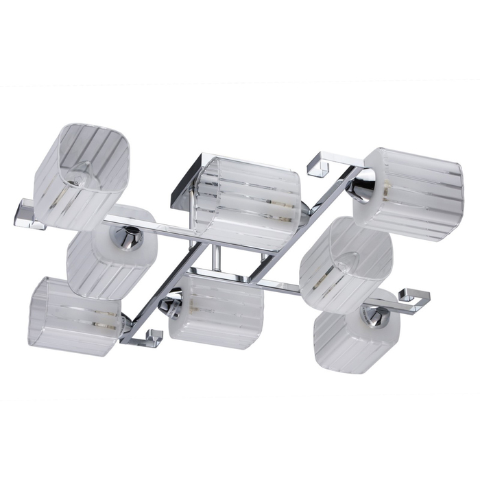 Люстра потолочная "Тетро" 8x60W E14 хром 76x76x17см