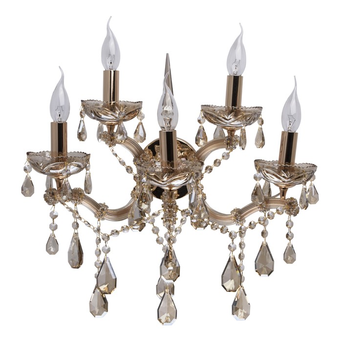 Люстра подвесная "Одетта" 5x40W E14 золото 44x46x33см