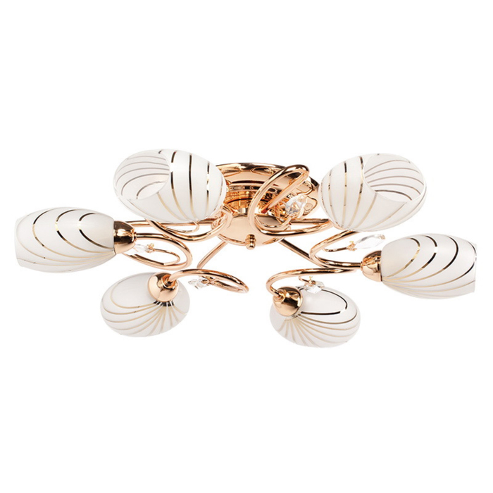 Люстра потолочная "Фиеста" 6x60W E14 золото 65x65x16см