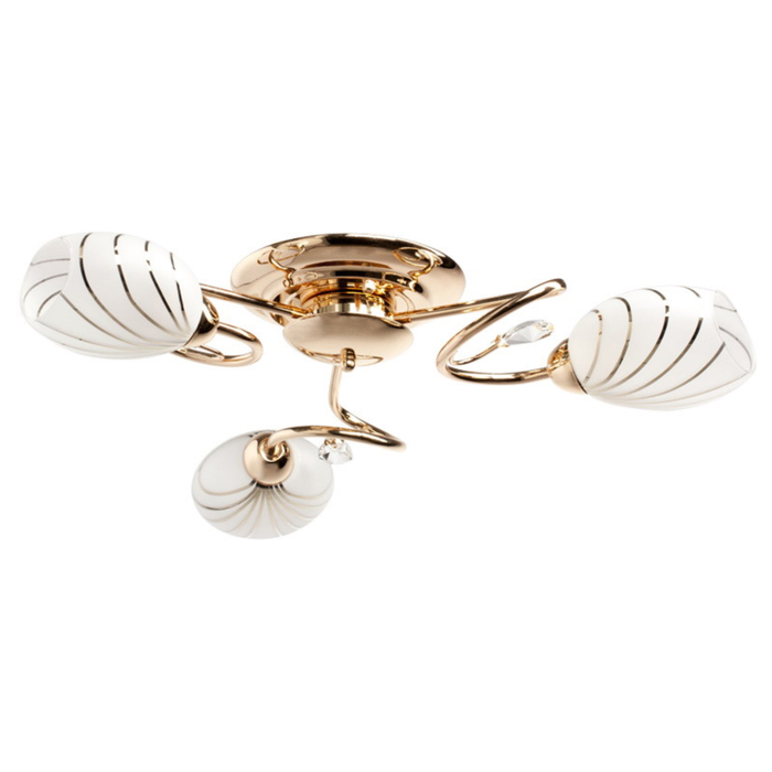 Люстра потолочная "Фиеста" 3x60W E14 золото 60x60x14см