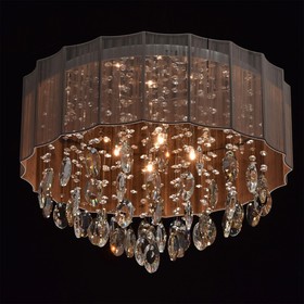 

Люстра потолочная "Жаклин" 10x20W+8x3W G4+LED хром 60x60x40см