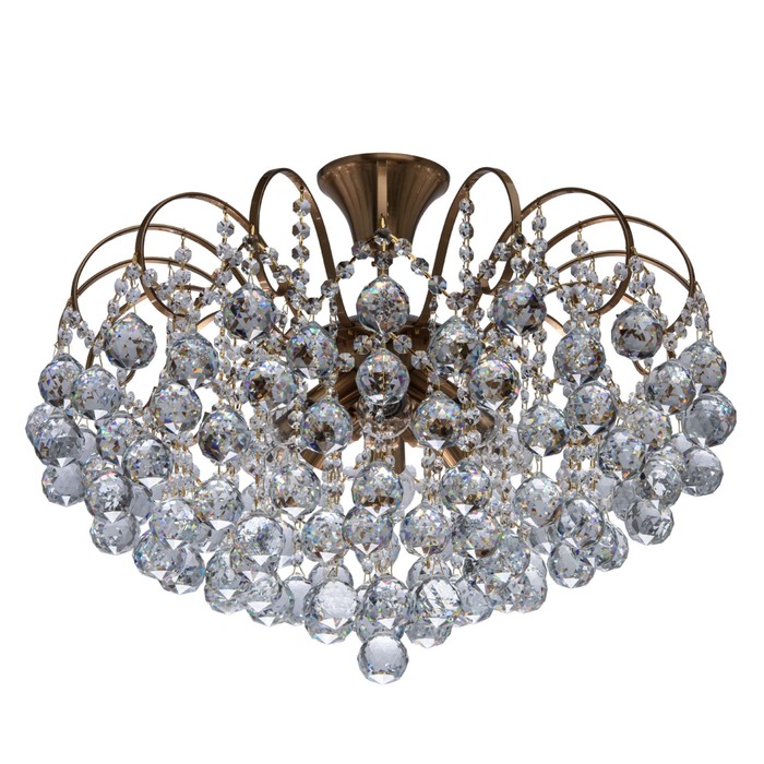 Люстра потолочная "Жемчуг" 8x60W E14 медовая бронза 58x58x43см