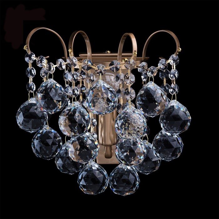 Бра "Жемчуг" 1x60W E14 медовая бронза 21x22x15см