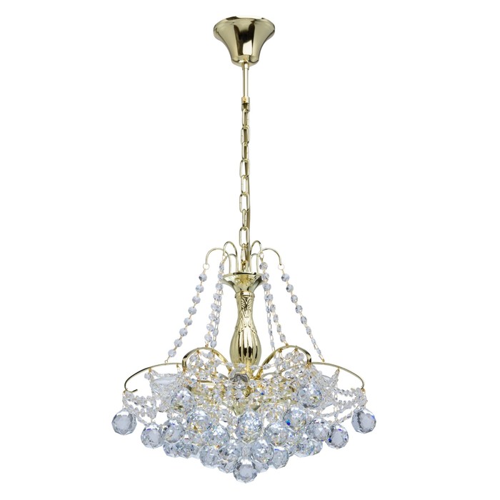 Люстра подвесная "Жемчуг" 6x60W E14 золото 40x40x105см