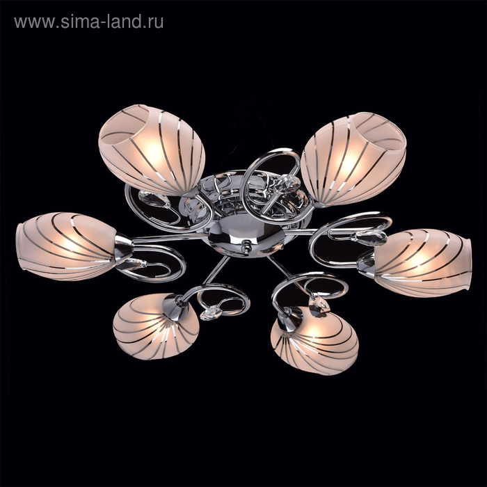 

Люстра потолочная «Фиеста» 6x60W E14 хром 67x67x13см