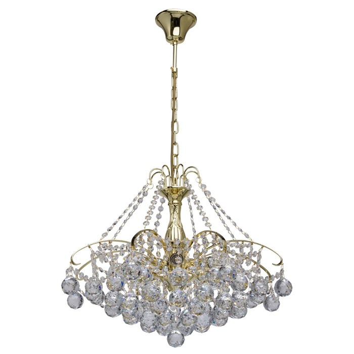 Люстра подвесная "Жемчуг" 8x60W E14 золото 56x56x109см