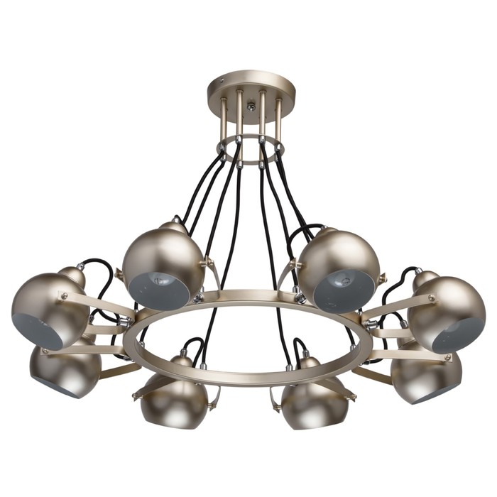 Люстра подвесная "Формула" 8x40W E14 золото 80x80x50см