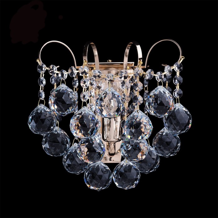 Бра "Жемчуг" 1x60W E14 золото 21x22x15см