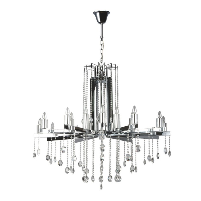 Люстра подвесная "Рамона" 18x40W E14 хром 130x130x265см