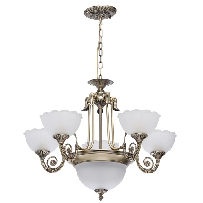 Люстра подвесная "Афина" 5x40W+3x60W Е14+Е27  70x70x125см