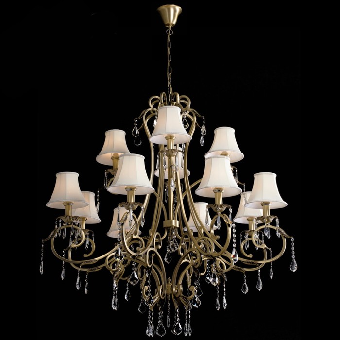 Люстра подвесная "София" 12x40W Е14 античная бронза 126x126x204см