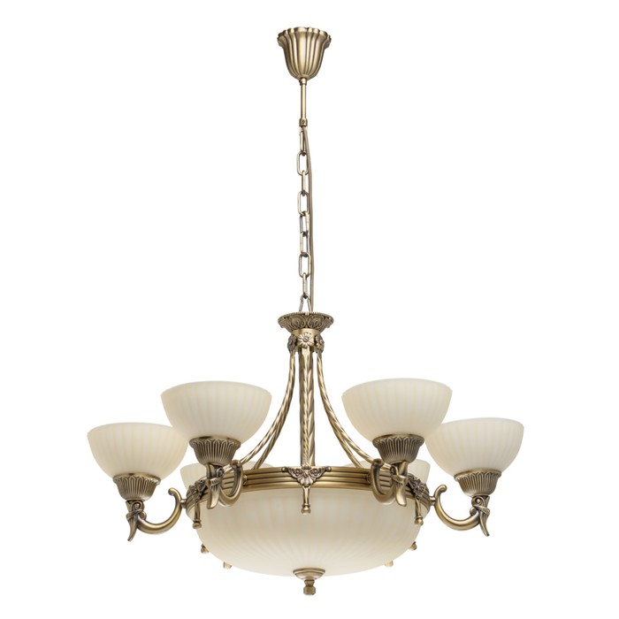 Люстра подвесная "Афродита" 6x60W+3x60W E27+Е14 античная бронза 75x75x120см