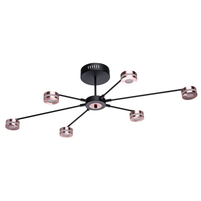 Люстра потолочная "Гэлэкси" 6x5W LED чёрный 98x98x23см