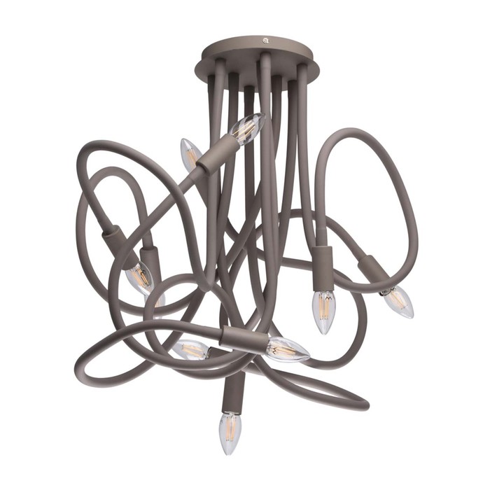 Люстра потолочная "Зиген" 9x40W E14 серо-бежевый 120x120x110см