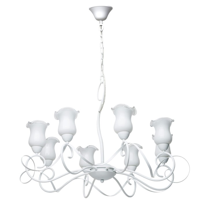 Люстра подвесная "Эллегия" 8x40W E14 белый 85x85x180см