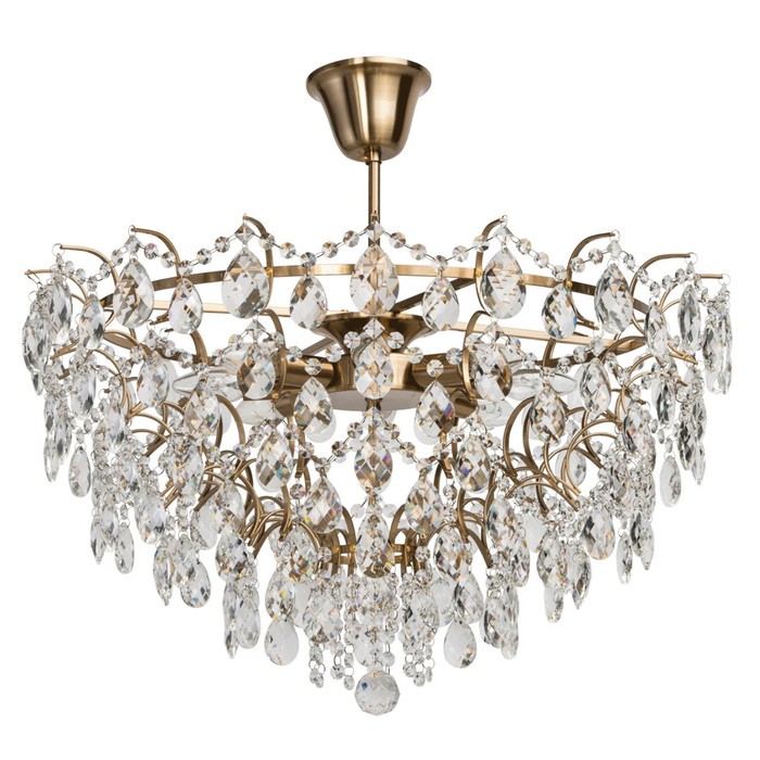 Люстра потолочная "Изабелла" 8x60W E14 медовая бронза 67x67x57см