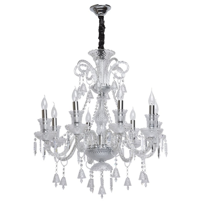 Люстра подвесная "Барселона" 8x40W Е14 хром 73x73x230см