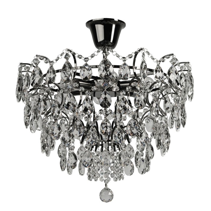 Люстра потолочная "Изабелла" 6x60W E14 никель 57x57x46см