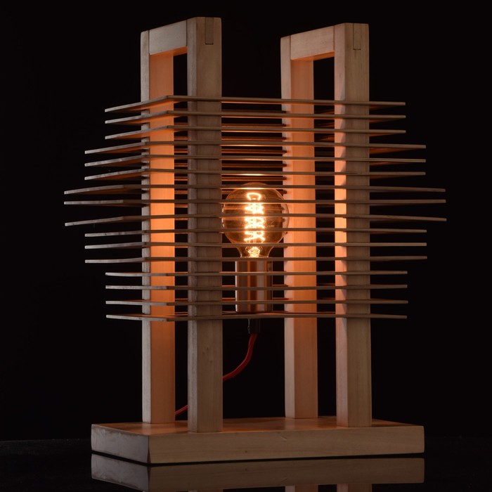 Настольная лампа "Борнео" 1x40W E27 ясень 39x21x51см